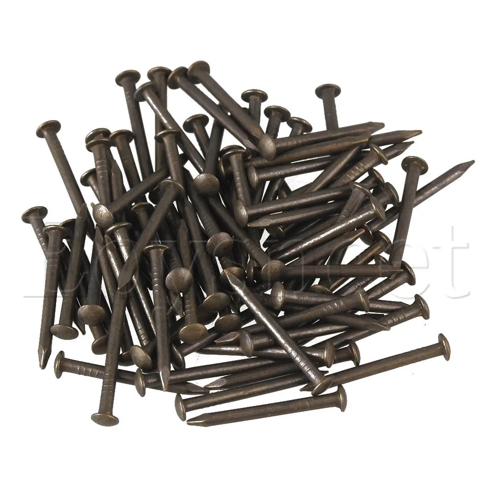 50Pieces 18x1.3mm Black Antique Copper Roofing Nails for Decorative Project