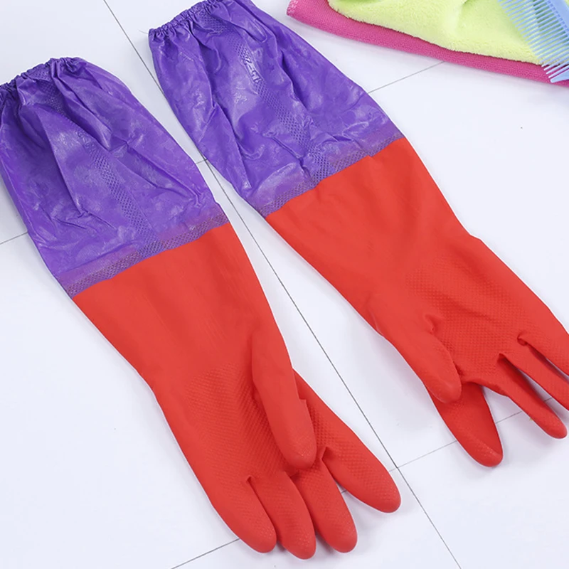 1 Pair Rubber Latex Glove Household Cleaning Gloves Waterproof