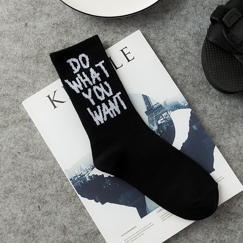 Мужские носки из хлопка высокого качества, веселые зимние носки для мужчин, подарок с буквами, calcetines hombre meia, мужские носки для скейтборда, унисекс