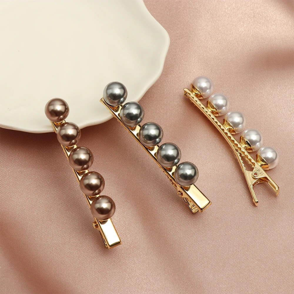 

Pearl Hair Clips for Women Girls Korean Sweet Hairpins Barrette Bobby Pin Ladies Simple Metal Hairgrip Headwear Hair Accessories
