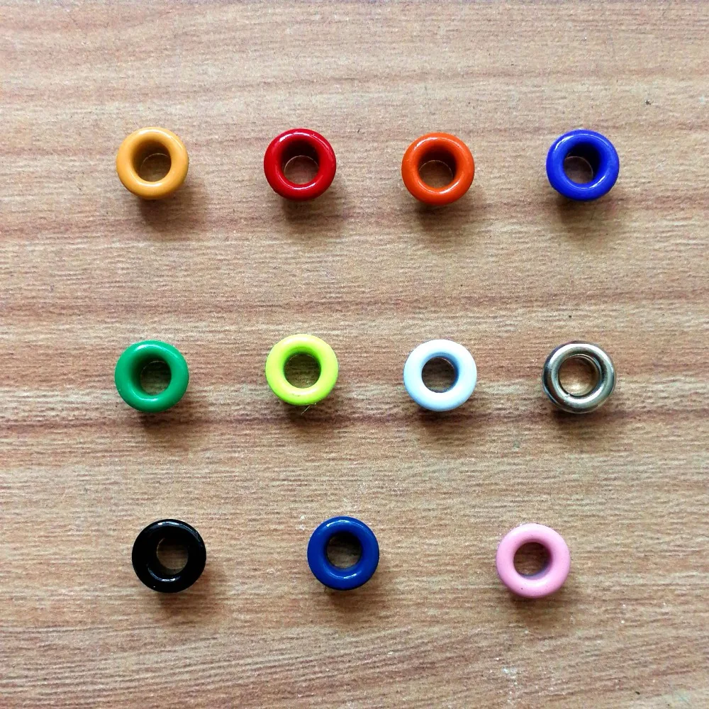 1000pcs 4mm Colorful Painted Eyelets Grommet for DIY Leathercraft
