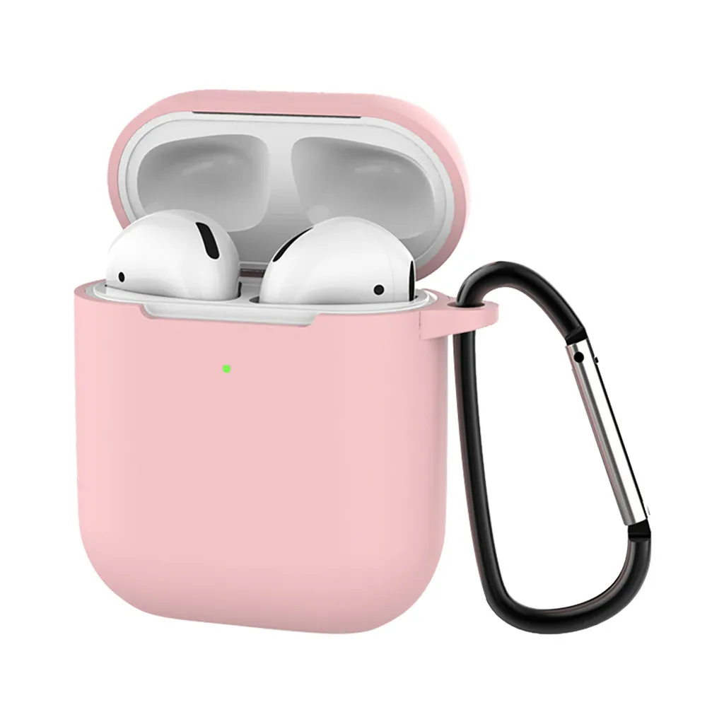 Силиконовый чехол для AirPods с защитой от потери, защитный чехол для Apple AirPods 2 с заушником и без заушника