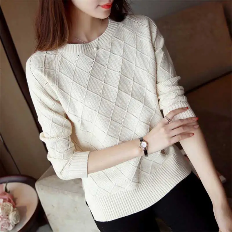 

Spring and Winter Loose Thick Women Sweaters Korean Style Sweet O-neck Pullover Knitted Sweater for Women