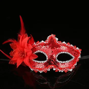 

New Colorful Sequins Flower Mask Women Girls Bar KTV Nightclub Disco Performance Ball Mask Halloween Party Dress Decor