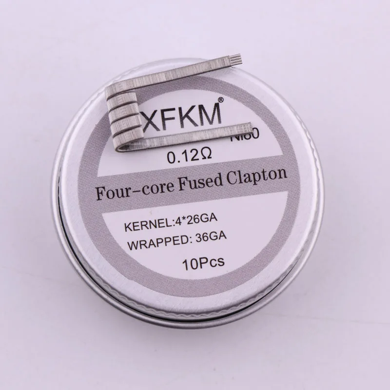 Xfkm 10 шт./лот готовых NI80 SS316L A1 чужой Сплавленный Clapton предварительно собранный Койл нихром готовые провод теплостойкость Vape