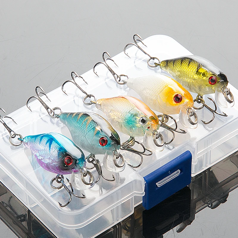 

DONQL Minnow Wobblers 5pcs/lot Crankbait Fishing Lure 4g 4cm Artificial Hard Bait Swimbait With Sharp Hooks Box Pesca Tackle