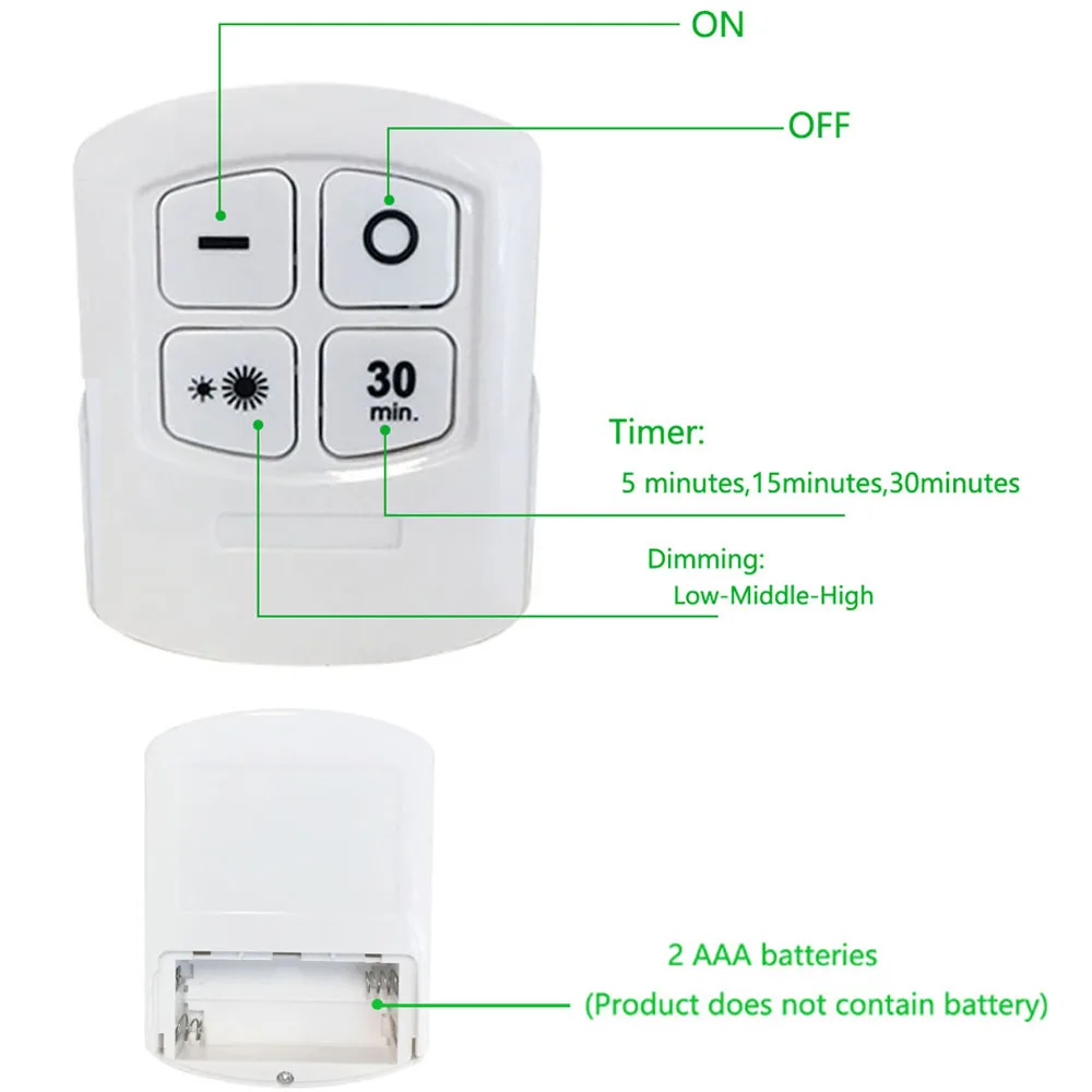 Night Light Led Remote Control 5 LED Cabinet Light Wireless Spot Light Stick-On Anywhere Tap Night Lamps Battery Not Included