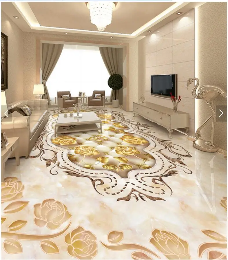 Custom mural 3d flooring picture pvc self adhesive European style
Marble texture parquet decor painting 3d wall murals wallpaper