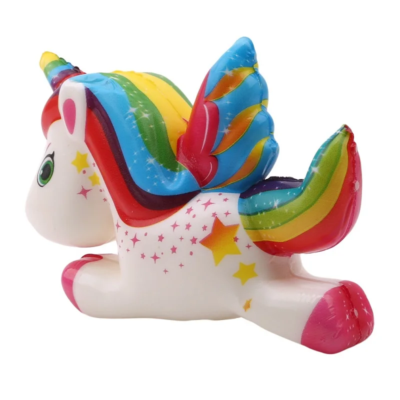 Kawaii Pegasus Unicorn Squishy PU Мягкий медленно поднимающийся ароматизированный хлеб Squeeze игрушки Моделирование Ремесло Декор Рождественский подарок для детей 11*8*3 см