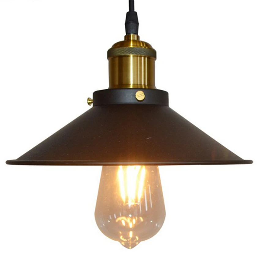 

Vintage Chandeliers Lights Retro Pendant Lamp Metal Lustres Loft Hanging Light Black Lampshades Russia Dining Lighting Luminaria