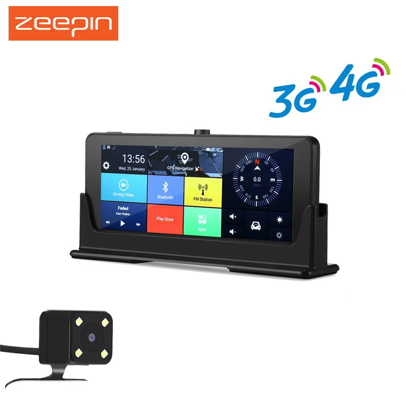 ZEEPIN 4G 3G WiFi Car DVR Dash Cam GPS Navigation 7 Inch Android Large Touch Screen