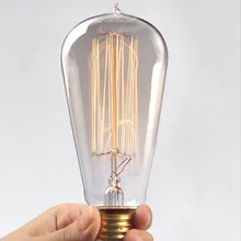 10 шт. Ретро ST58 Винтаж электрическая лампочка эдисона E27 можно использовать энергосберегающую лампу или светодиодную лампочку), 110 V 220 V 40 Вт 60 Вт накаливания Эдисона лампа для кафе-бар ресторан