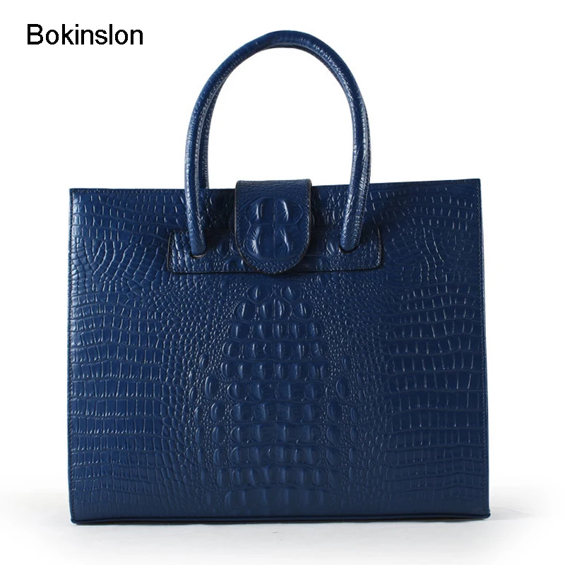 

Bokinslon Leather Woman Handbags Fashion Popular Women Handbags Split Leather Large Capacity Ladies Brand Luxury Bags
