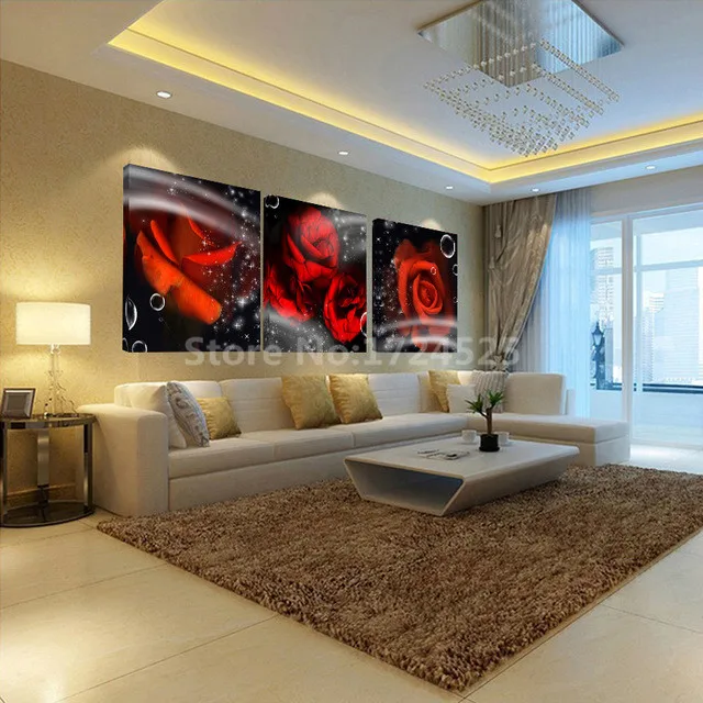 CLSTROSE 3 Pieces Poster Landscape Canvas Painting Art Flower Wall