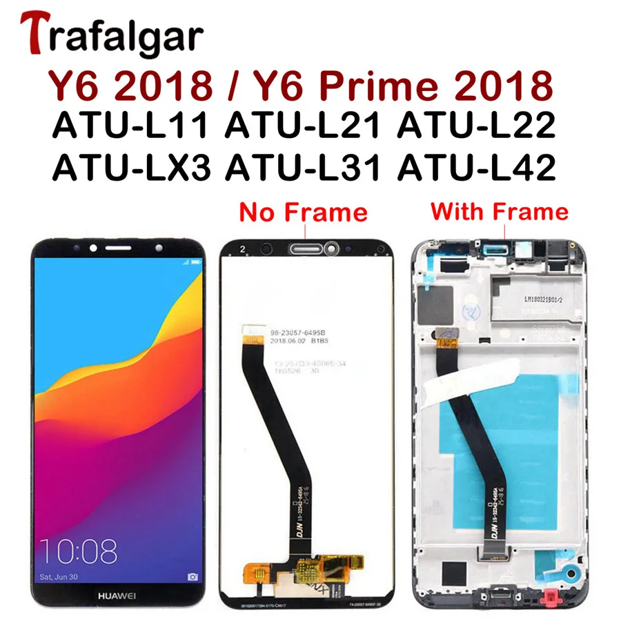 Для huawei Y6 ЖК-дисплей сенсорный экран ATU L11 L21 L22 LX1 LX1 L31 L42 для huawei Y6 Prime ЖК-экран с рамкой