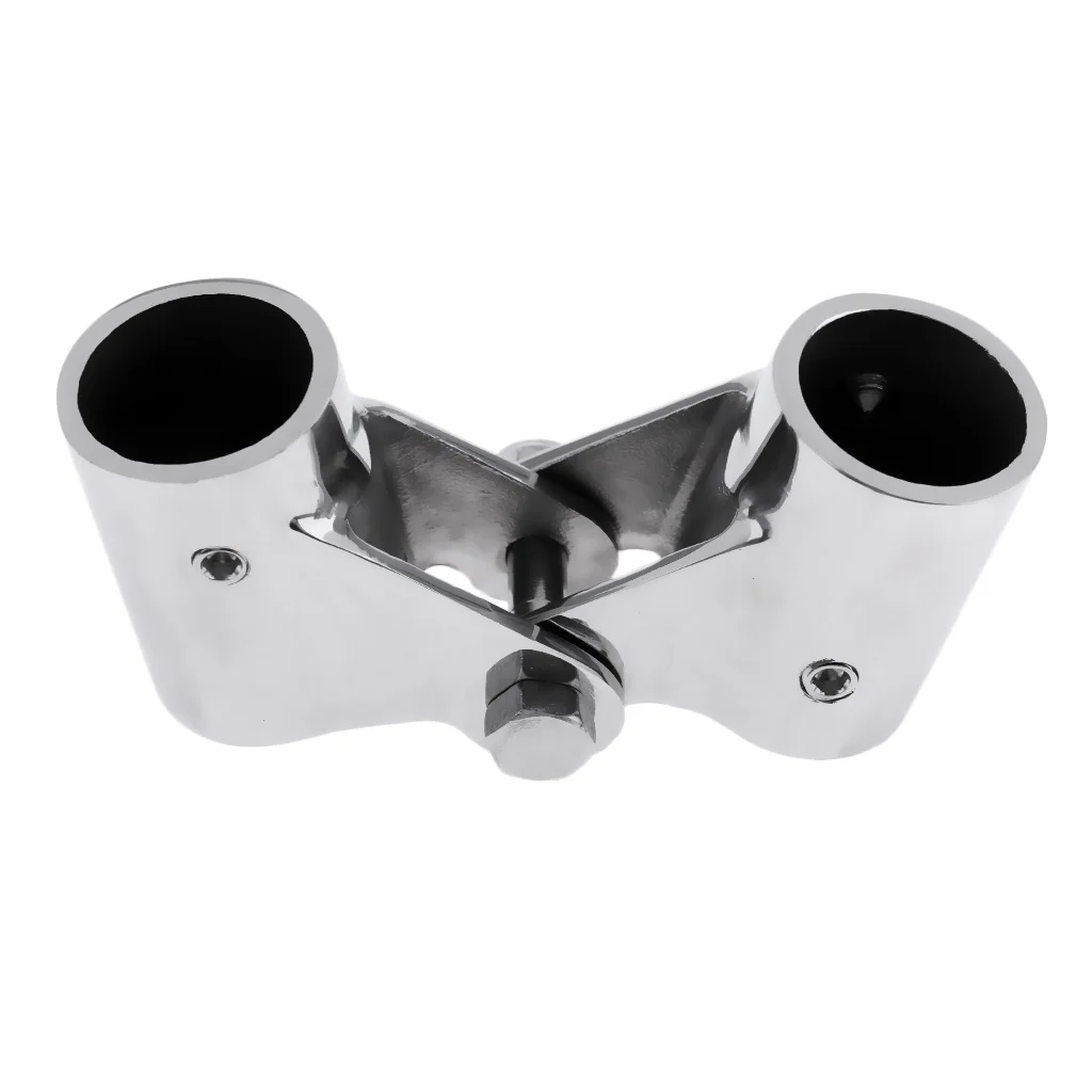 Stainless Steel Boat Rail Fittings Folding Swivel Tube Pipe Connector 22mm