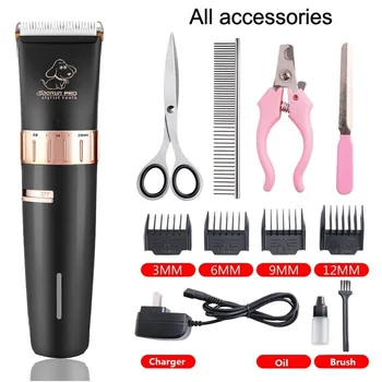 

Baorun Pet Dog Hair Trimmer Electric Rechargeable Grooming Clipper Cat Animal Hair Remover Cutter Shaver Haircut Comb Kit 2000mA