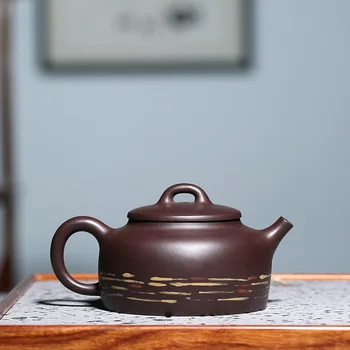 

pure manual recommended undressed ore coloured drawing or pattern, purple clay pot clock the teapot