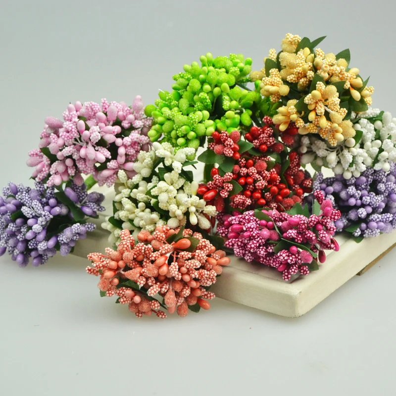 Buy 12pcs/lot PE Mini artificial flower Stamen wire