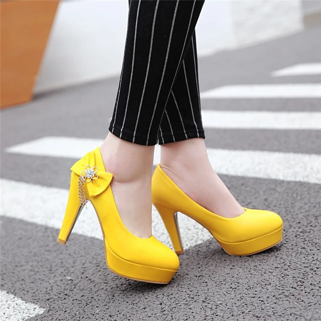 BUTTER YELLOW HEELS ❀❀❀ ADD #diy http://www.customweddingprintables.com # wedding #ideas #printables #candy #bu… | Prom shoes, Trending shoes, Shoes  heels stilettos