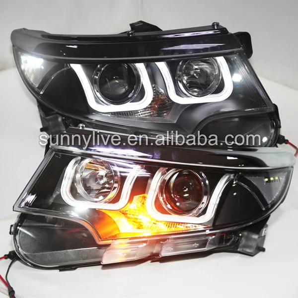 For FORD for Edge LED Head Light 2011-2013 year U Style Black housing LF