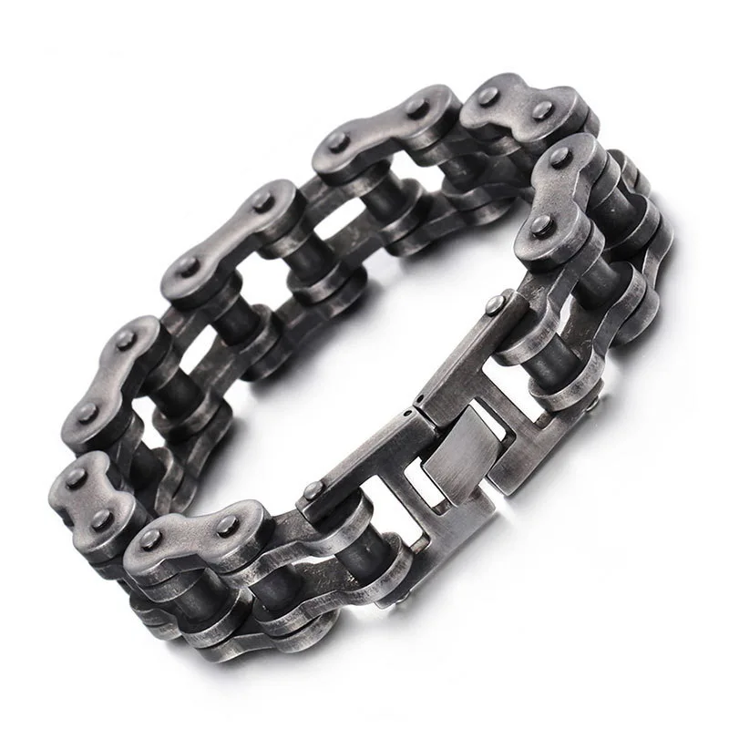 

Punk Rock Male Bracelet Biker Bicycle Cuff Bracelets For Men Motorcycle Link Chain Cool Bangles Stainless Steel Jewelry S212
