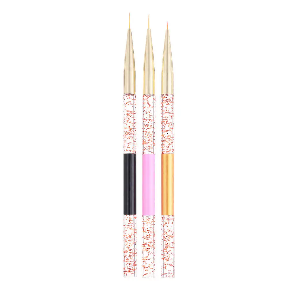 

3PCS Nail Art Liner Brush Painting Flower Drawing Lines Grid Stripe Manicure Acrylic UV Gel Pen DIY Tips Design Set New