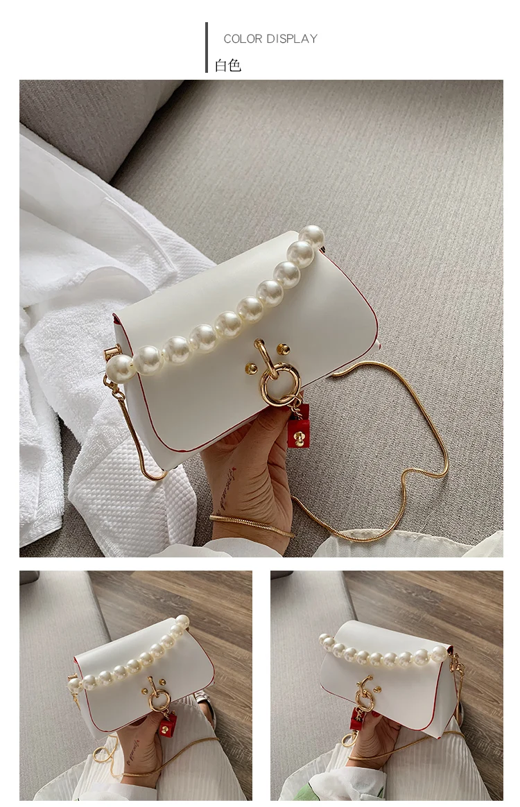 Элегантная Женская Мини жемчужная сумка модная новая качественная кожаная женская дизайнерская сумка с замком на цепочке сумка через плечо