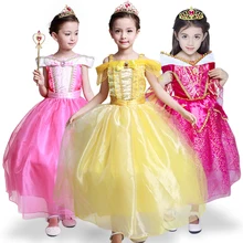 Детские платья для девочек, Карнавальный Костюм Золушки, Белоснежки, Эльзы, Авроры, Детские праздничные платья принцессы, детская Рождественская фантазия