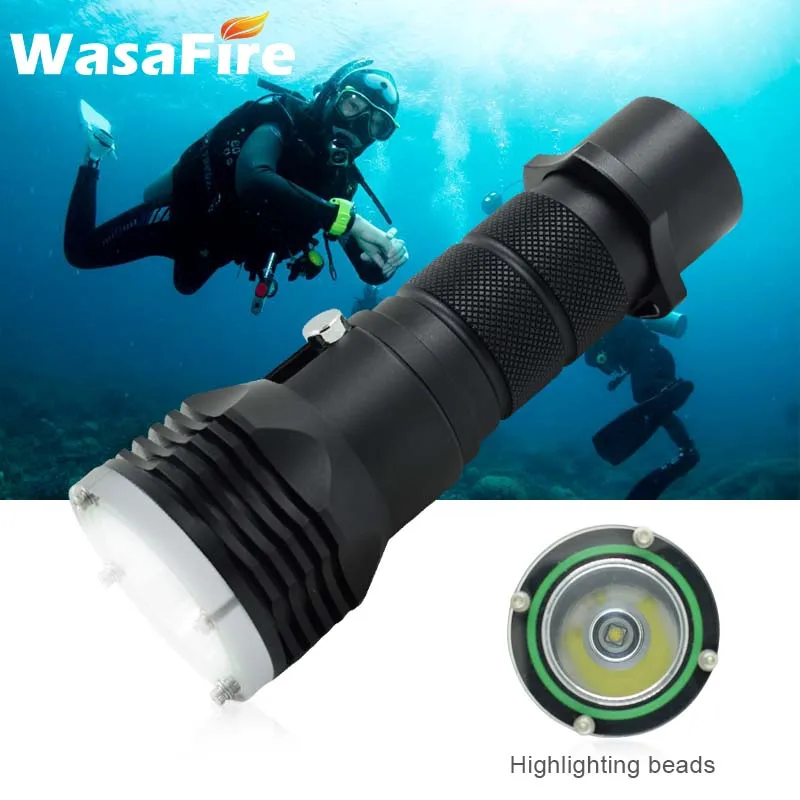 

Wasafire 10W XM-L L2 LED Diving Flashlight 10000 Lumen Torch Waterproof 100m Dive Flash Light Lantern For Underwater Hunting