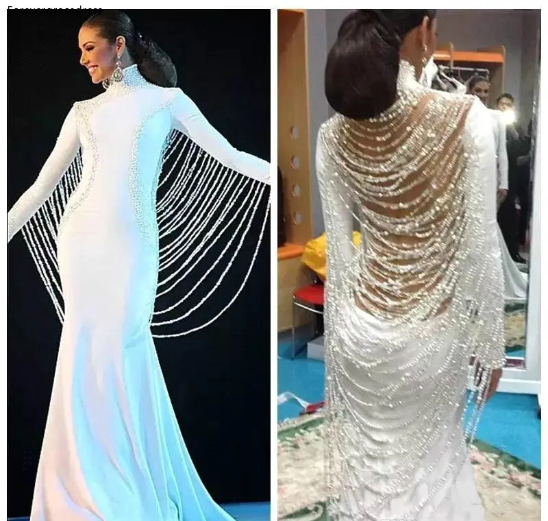 Long Muslim Middle East Dubai Evening Dresses Beading Pearls Saudi Arabia Prom Party Gowns Vestidos De Fiesta Formal Party Gowns BC0532  214 (1)