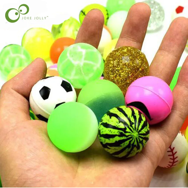 5pcs/lot 32mm toy balls mixed Bouncy Ball child elastic rubber ball