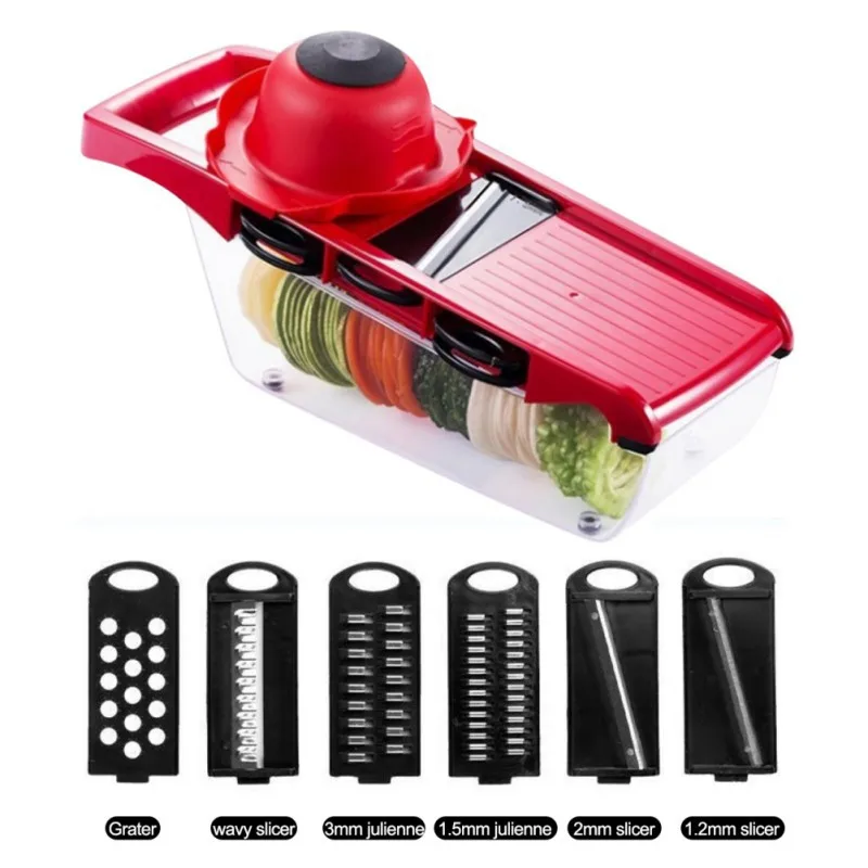 

Mandoline Slicer Vegetable Cutter with Stainless Steel Blade Manual Potato Peeler Carrot Grater