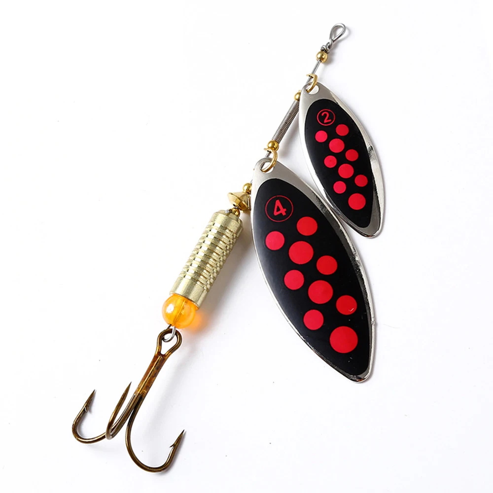 

1pc Metal Spinner Spoon Fishing Lures 20g/12cm Double Sequins Tail Long Cast Pike Fishing Baits with Treble Hook Fishing Tackle