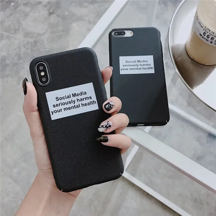 

Cool Darkness Letter Phone Case For Iphone 6 6S 7 7 Plus 8 8 Plus X Matte Hard PC Black Couples Back Cover Coque Fundas Capa