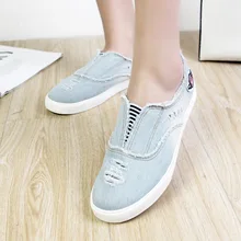 M.GENERAL 2016 Women Lovers Large Plus Size Fashion Canvas Casual Loafers Shoes Denim Low-cut Flats Zapatos Zapatillas