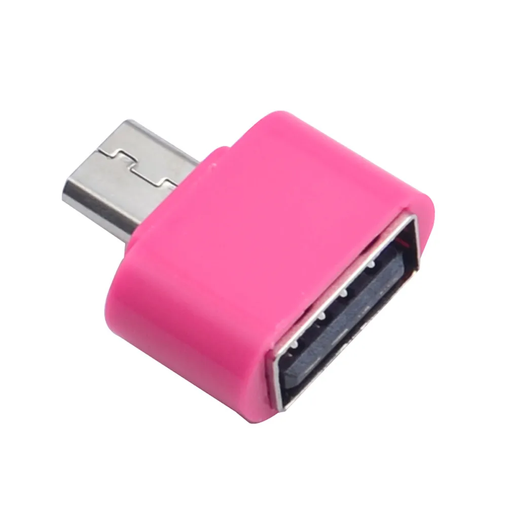 Заводская цена зарядное устройство конвертер адаптер Горячая микро USB к USB мини-адаптер OTG конвертер для Android смартфонов - Цвет: HOT PINK