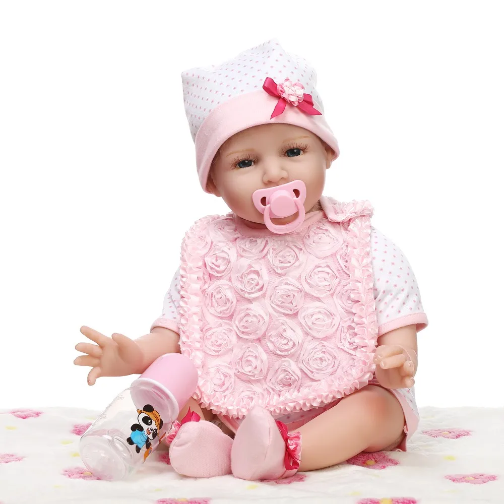 

22 inches 55cm Handmade Lifelike Baby Girl Doll Silicone Vinyl Reborn Newborn Dolls Christmas bebe birthday gifts for children