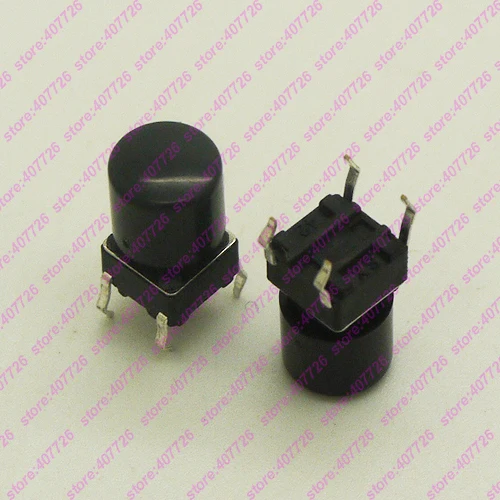 10 шт. 6x6x7.3мм (H = 11 мм с крышкой) 4PIN DIP & SMT мгновенная кнопка Tact Верхняя квадратная