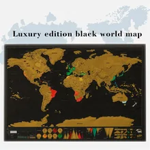 Nova viagem mapa do mundo scratch folha de ouro preto scratch mapa fora da folha camada revestimento mapa do mundo luxo viagem presente mapa mundi