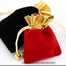 Главное мягкий бархат 50 шт. X12* 15 см Ювелирная упаковка сумка мешочек с завязками подарок шнур сумка Красного и черного цветов доступны