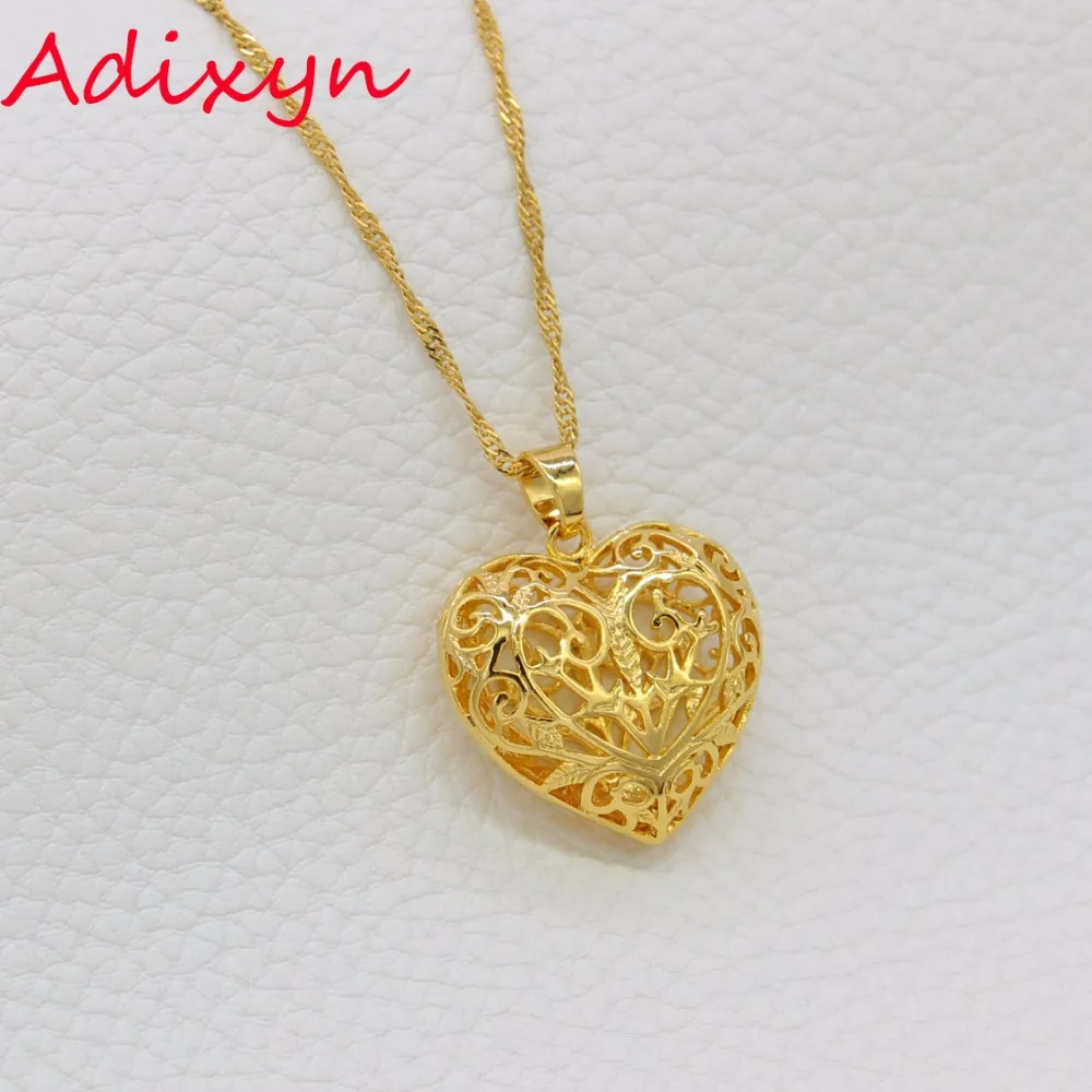 Кулон в виде сердца Adixyn Золотая цепочка ювелирное изделие подарок для мамы