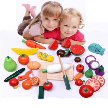 

Child gift magnetic earnest music cut fruits and vegetables honestly see boys and girls 3-6 years old play house wooden toys