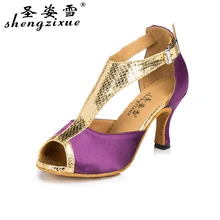 Shengzixue/туфли для латинских танцев; женская Обувь для бальных танцев на мягкой подошве; обувь на высоком каблуке 7,5 см