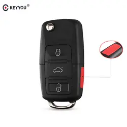 KEYYOU 3 + 1 паника 4 пуговицы Флип дистанционного оболочки подходит для VOLKSWAGEN VW Touareg Switchblade флип чехол Fob