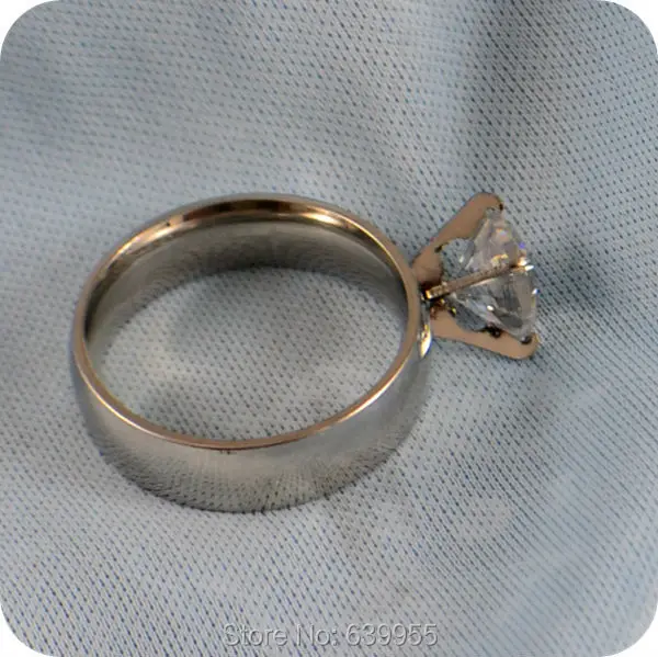 10x8 мм прозрачное CZ обручальное кольцо для помолвки кольцо из нержавеющей стали кольцо из кубического циркония ювелирные изделия оптом