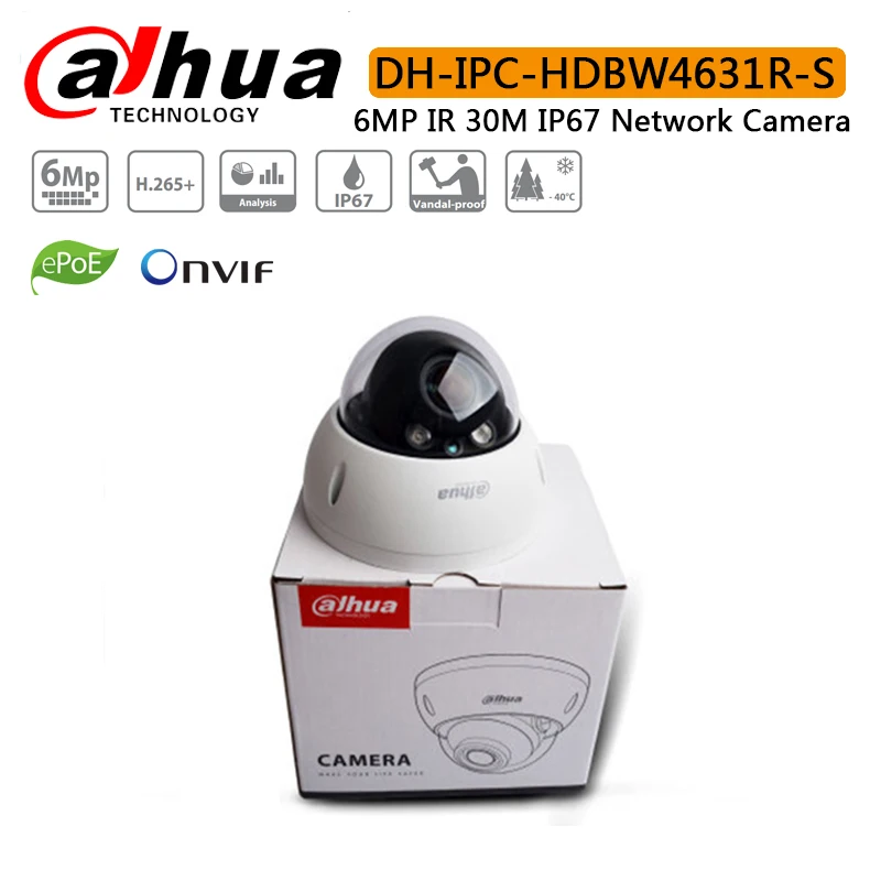 DH IPC HDBW4631R S 6MP IP Камера POE Поддержка IK10 IP67 камера Слот для карты SD обновления от
