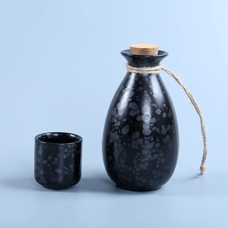 5 шт. черный Zen японский стиль набор для вина винтажные керамические фляги чашки