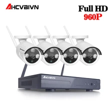 Охранных Камера CCTV Системы Беспроводной DVR 4CH IP комплект видеонаблюдения HD 960 P P2P ИК Ночное видение plug& play видео наблюдения Wi-Fi комплект