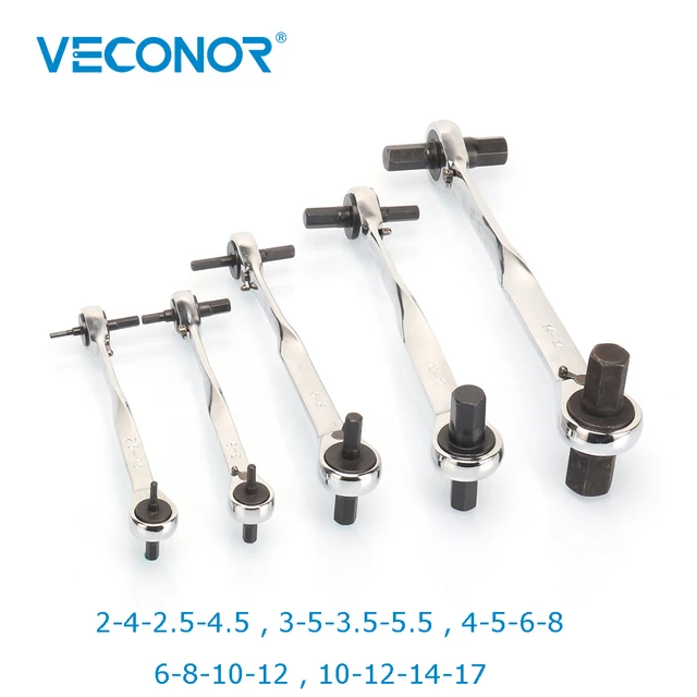 Double Head Hex Key Wrench Ratchet Allen Keys Set 4 in 1 Ratcheting